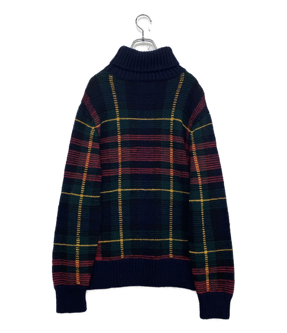 ポロ・ラルフローレン 美品 ニット ハイネック チェック 柄 MANOS.US メンズ SIZE M POLO RALPH LAUREN
