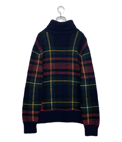 ポロ・ラルフローレン 美品 ニット ハイネック チェック 柄 MANOS.US メンズ SIZE M POLO RALPH LAUREN