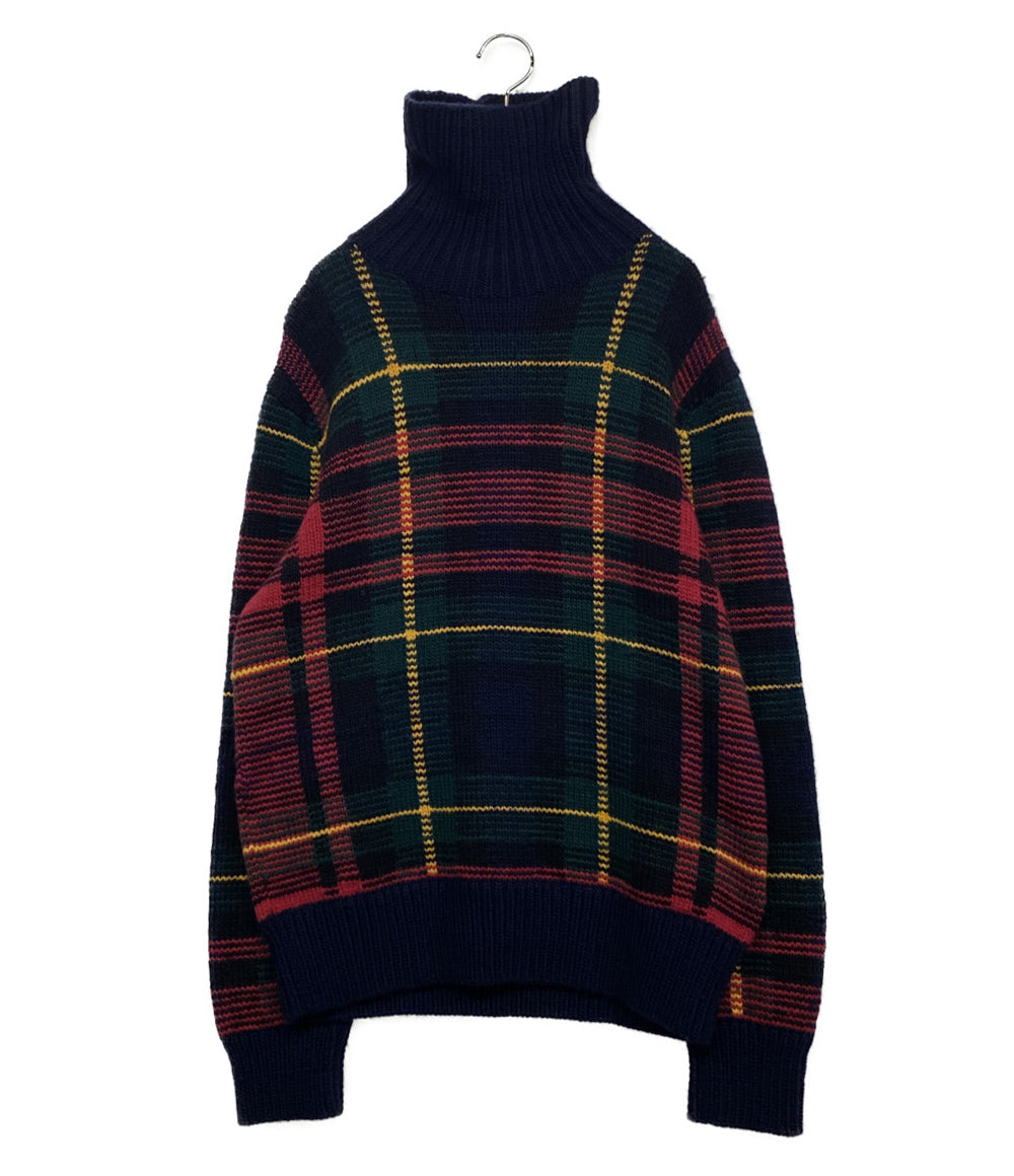 ポロ・ラルフローレン 美品 ニット ハイネック チェック 柄 MANOS.US メンズ SIZE M POLO RALPH LAUREN