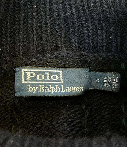 ポロ・ラルフローレン 美品 ニット ハイネック チェック 柄 MANOS.US メンズ SIZE M POLO RALPH LAUREN