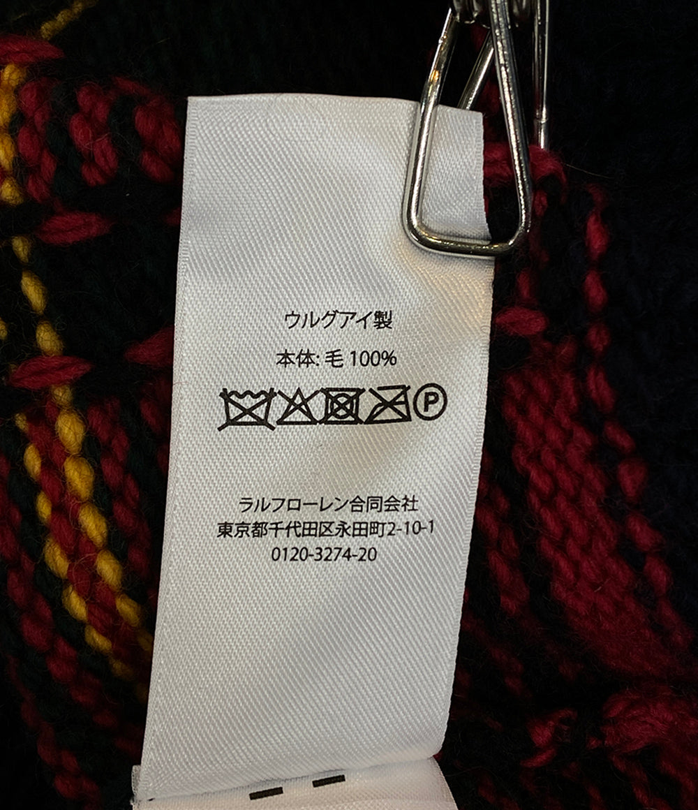 ポロ・ラルフローレン 美品 ニット ハイネック チェック 柄 MANOS.US メンズ SIZE M POLO RALPH LAUREN