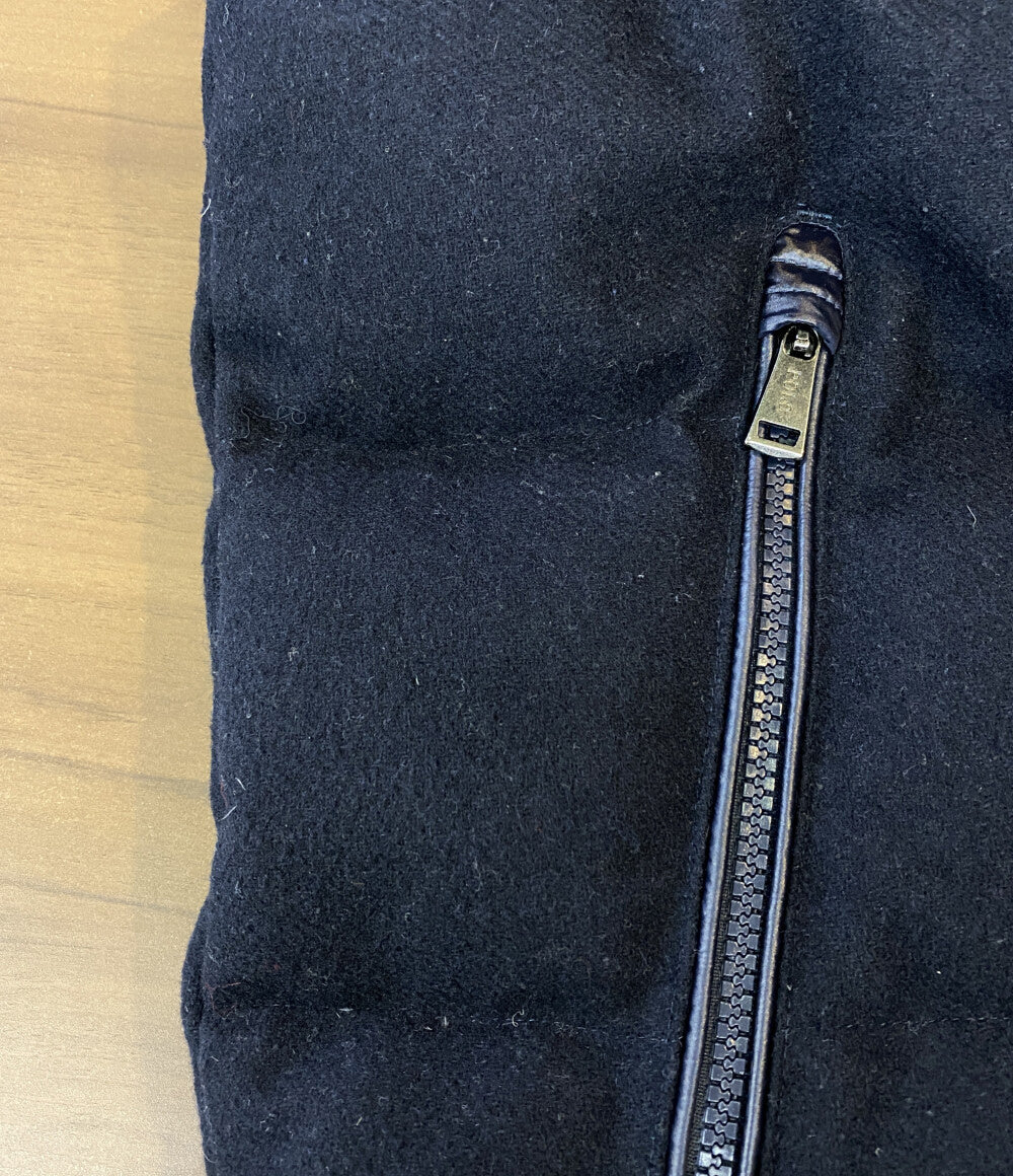 POLO RALPH LAUREN ダウンベスト ウール×ナイロン フード付 ネイビー