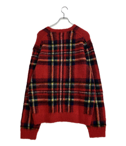 美品 POLO RALPH LAUREN ニット チェック ウールブレンド セーター RED メンズ SIZE L ポロ・ラルフローレン