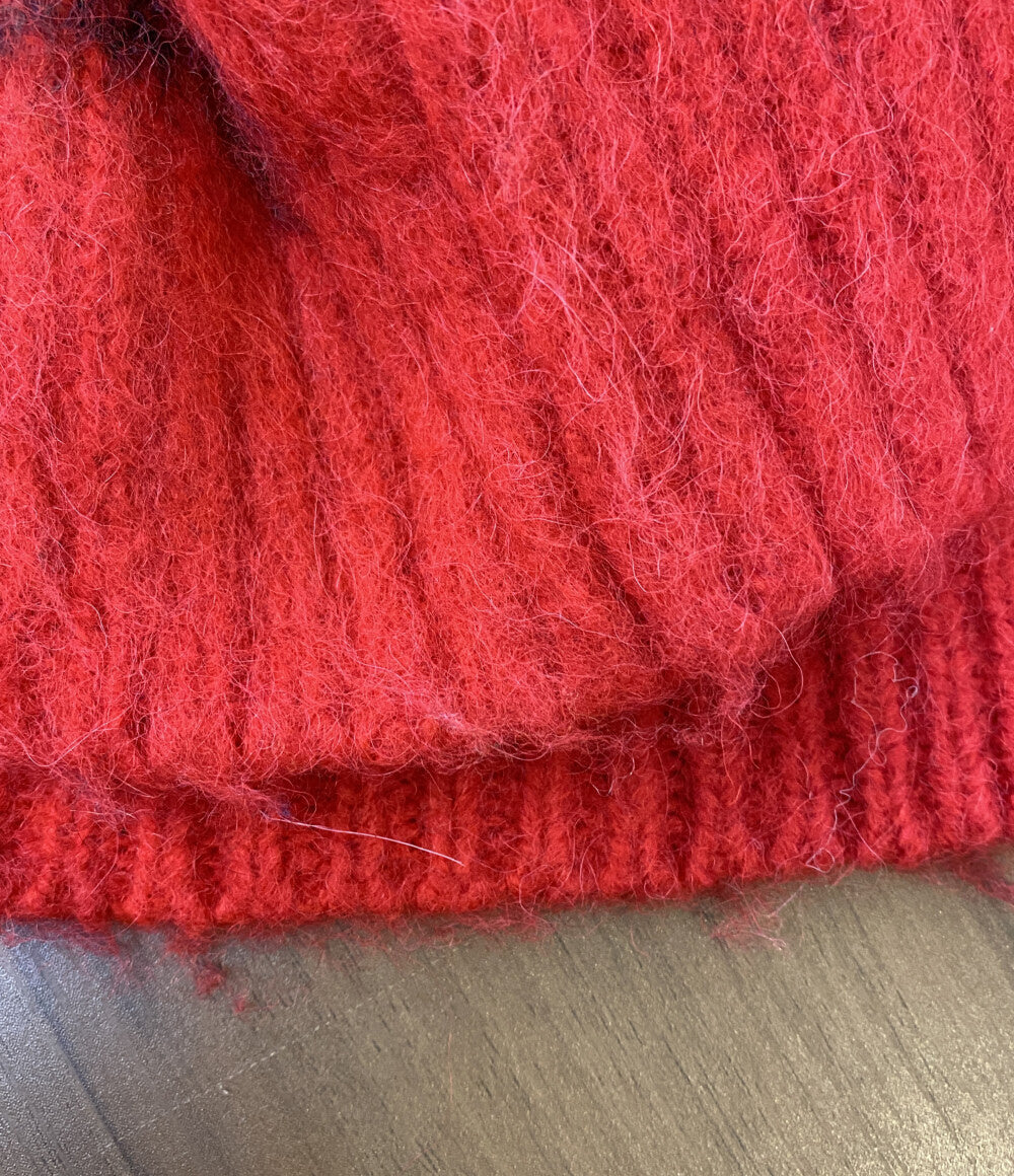 美品 POLO RALPH LAUREN ニット チェック ウールブレンド セーター RED メンズ SIZE L ポロ・ラルフローレン