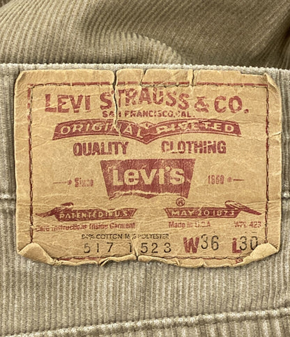 Levi's パンツ コーデュロイ VINTAGE カーキ 517 タロン42 80s メンズ SIZE W36L30 リーバイス