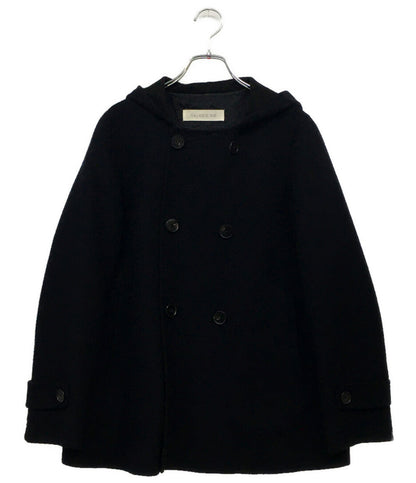 ギャルリーヴィー ピーコート ダブルフェイス ネイビー フーディー 100％カシミヤ レディース SIZE 1 GALERIE VIE