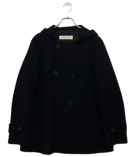 GALERIE VIE ピーコート ダブルフェイス ネイビー フーディー 100％カシミヤ レディース SIZE 1 ギャルリーヴィー