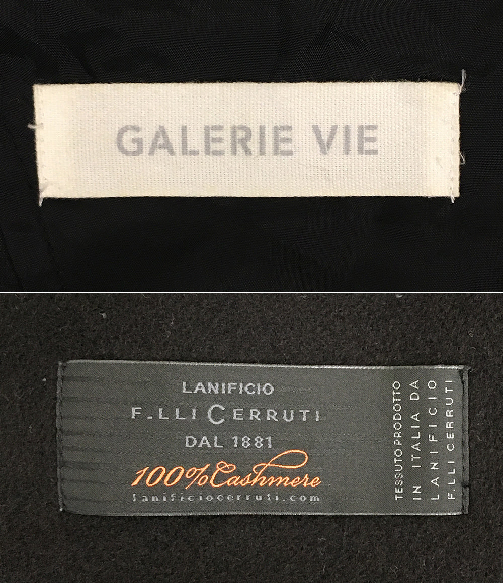 ギャルリーヴィー ピーコート ダブルフェイス ネイビー フーディー 100％カシミヤ レディース SIZE 1 GALERIE VIE