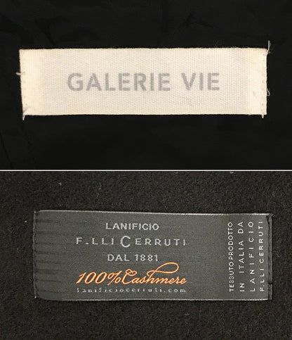 ギャルリーヴィー ピーコート ダブルフェイス ネイビー フーディー 100％カシミヤ レディース SIZE 1 GALERIE VIE