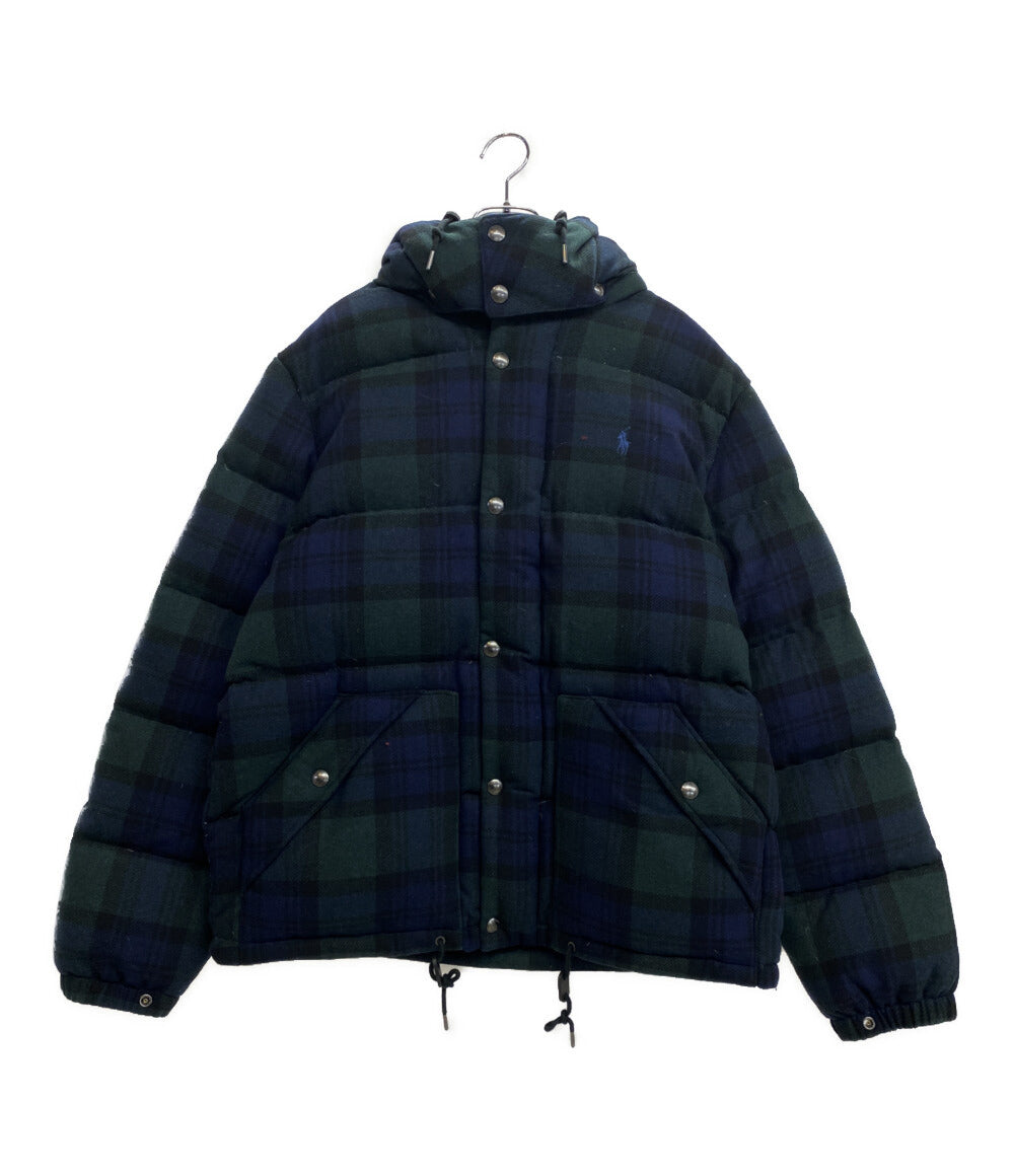 POLO RALPH LAUREN ダウンジャケット チェック ウールブレンド フーディー メンズ SIZE L ポロ・ラルフローレン