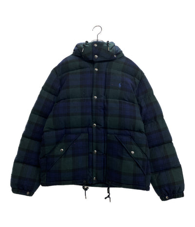 POLO RALPH LAUREN ダウンジャケット チェック ウールブレンド フーディー メンズ SIZE L ポロ・ラルフローレン