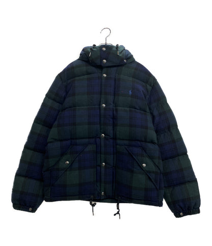 POLO RALPH LAUREN ダウンジャケット チェック ウールブレンド フーディー メンズ SIZE L ポロ・ラルフローレン