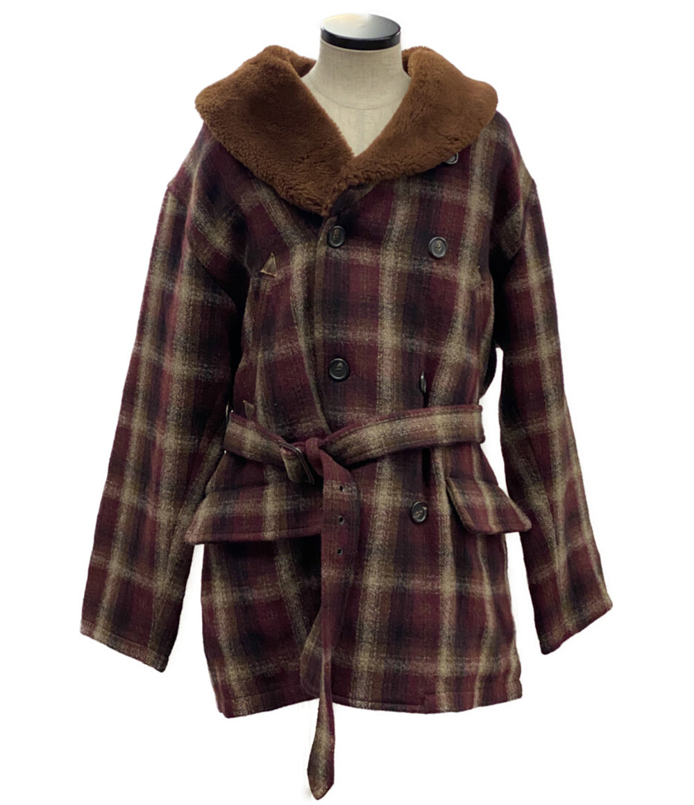 美品 POLO COUNTRY ポロカントリー ラルフローレン ピーコート チェック ボア 2024 メンズ SIZE L