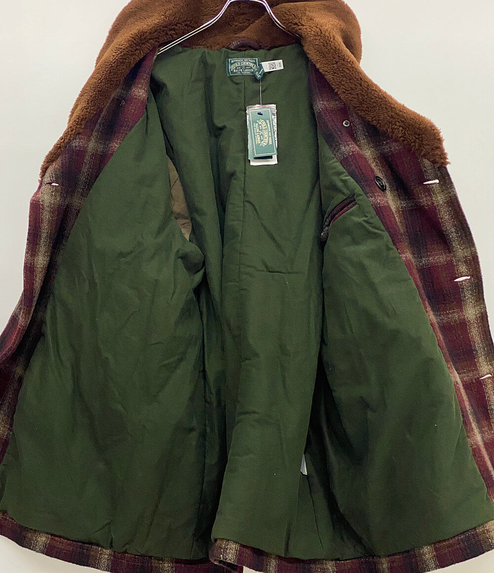 美品 POLO COUNTRY ポロカントリー ラルフローレン ピーコート チェック ボア 2024 メンズ SIZE L