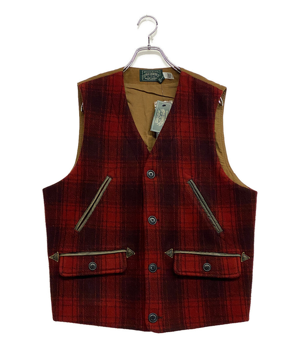 美品 POLO COUNTRY ポロカントリー ラルフローレン マッキーノ ベスト チェック ウール メンズ SIZE L