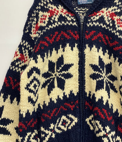 POLO RALPH LAUREN セーター ノルディック柄 フルジップ カウチン メンズ SIZE M ポロ・ラルフローレン