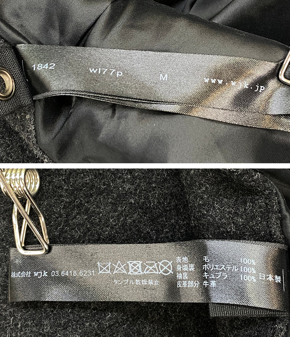 美品 wjk ダッフルコート チャコールグレー ウール 1842 メンズ SIZE M ダブルジェイケイ