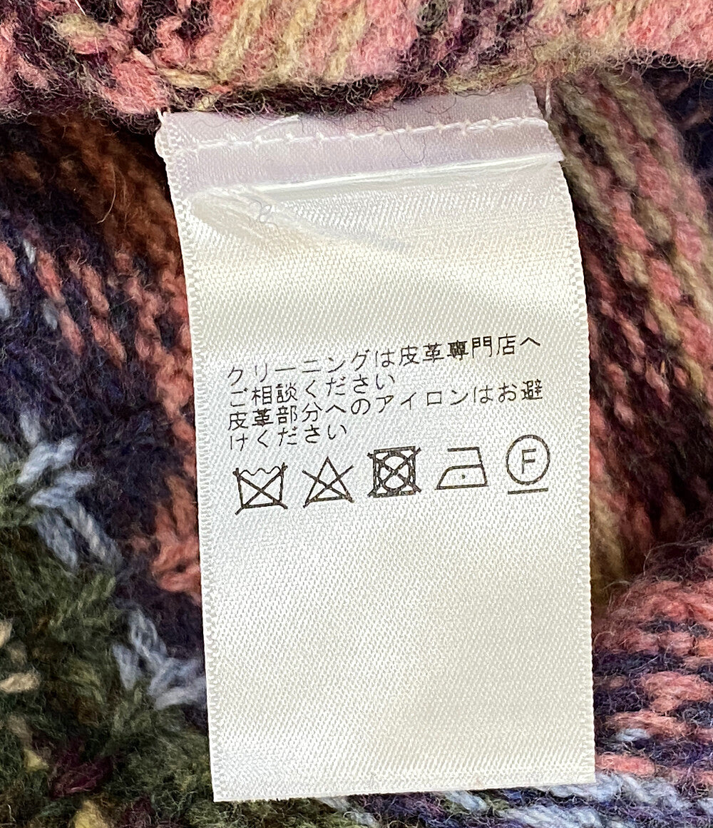 美品 POLO RALPH LAUREN フェアアイルニット カシミア混 ピンク エルボー メンズ SIZE XL ポロ・ラルフローレン