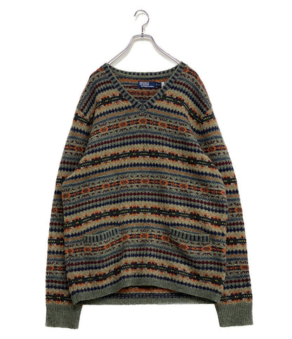 美品 POLO RALPH LAUREN フェアアイルニット ポケ付 メンズ SIZE XL ポロ・ラルフローレン