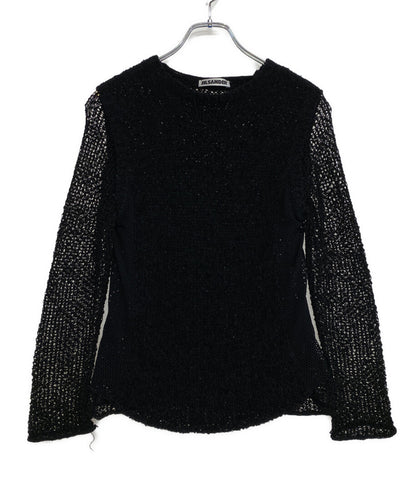 ジルサンダー 長袖ニット イタリア製 FLEECE WOOL レイヤード BLK レディース SIZE - JIL SANDER