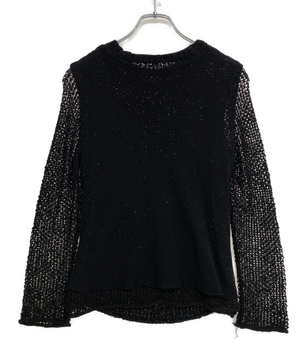 ジルサンダー 長袖ニット イタリア製 FLEECE WOOL レイヤード BLK レディース SIZE - JIL SANDER