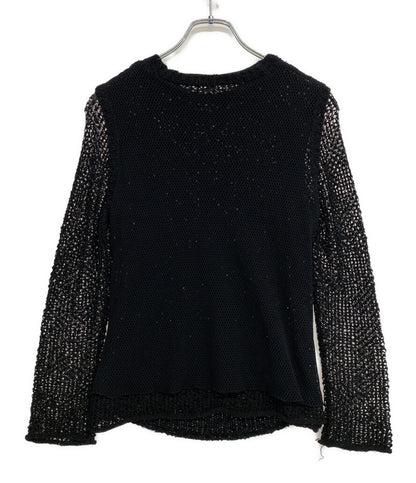 ジルサンダー 長袖ニット イタリア製 FLEECE WOOL レイヤード BLK レディース SIZE - JIL SANDER