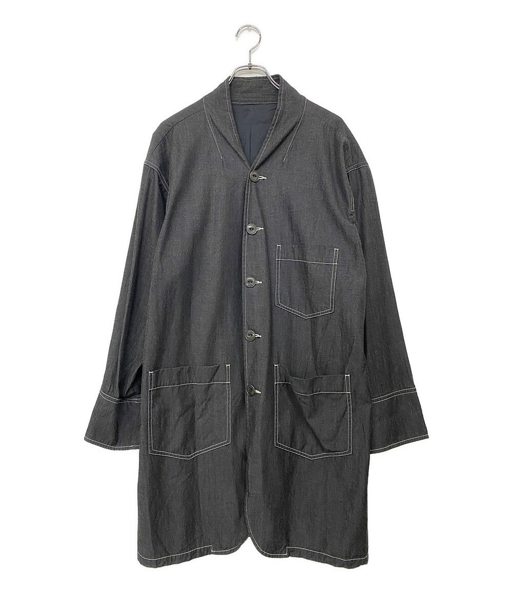08sircus ノーカラージャケット garment dye coat グレー S18SM-CO03 メンズ SIZE 5 ゼロハチサーカス