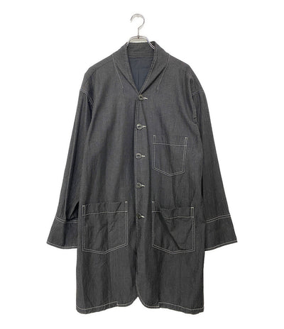 08sircus ノーカラージャケット garment dye coat グレー S18SM-CO03 メンズ SIZE 5 ゼロハチサーカス
