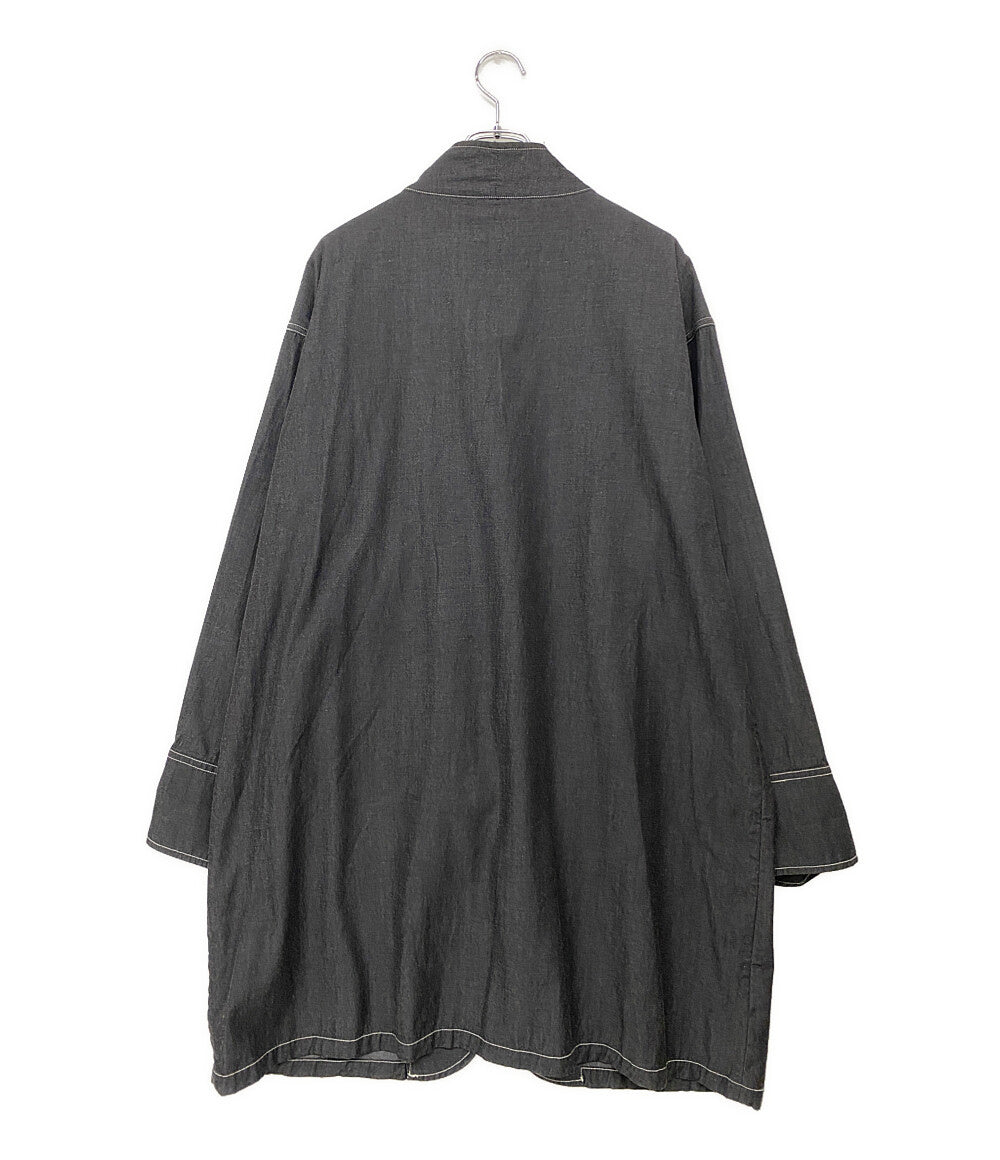 08sircus ノーカラージャケット garment dye coat グレー S18SM-CO03 メンズ SIZE 5 ゼロハチサーカス