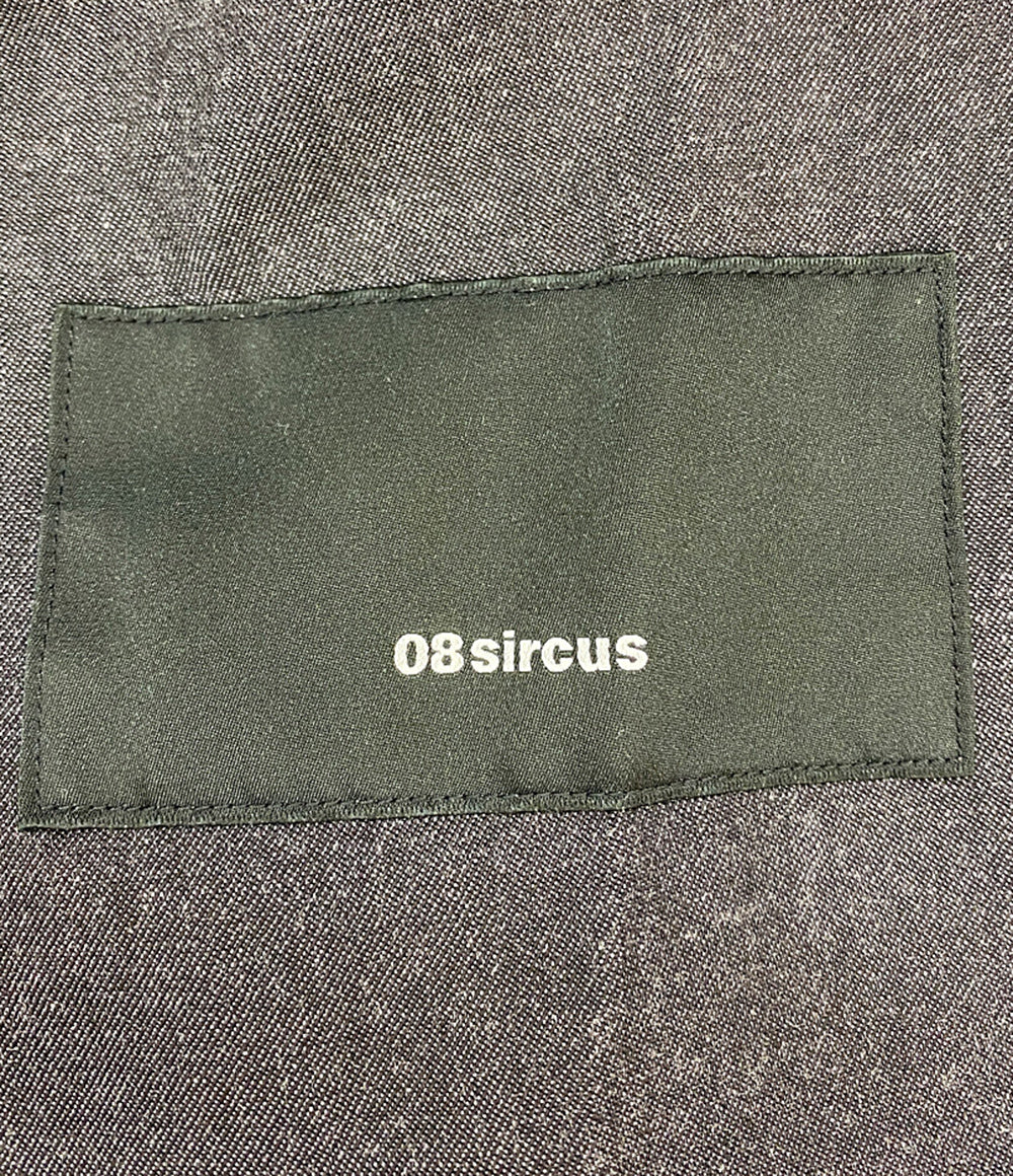 08sircus ノーカラージャケット garment dye coat グレー S18SM-CO03 メンズ SIZE 5 ゼロハチサーカス