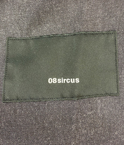 08sircus ノーカラージャケット garment dye coat グレー S18SM-CO03 メンズ SIZE 5 ゼロハチサーカス