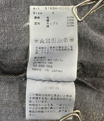 08sircus ノーカラージャケット garment dye coat グレー S18SM-CO03 メンズ SIZE 5 ゼロハチサーカス