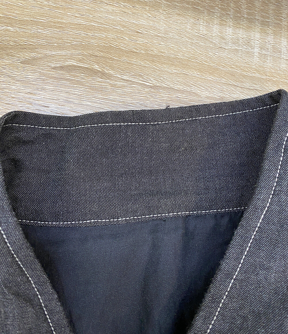 08sircus ノーカラージャケット garment dye coat グレー S18SM-CO03 メンズ SIZE 5 ゼロハチサーカス