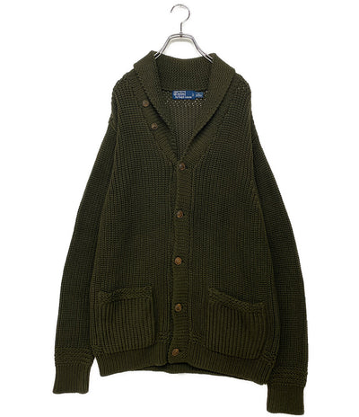 POLO RALPH LAUREN カーディガン PIMA COTTON ローゲージ ショールカラー OLIVE メンズ SIZE XL ポロ・ラルフローレン