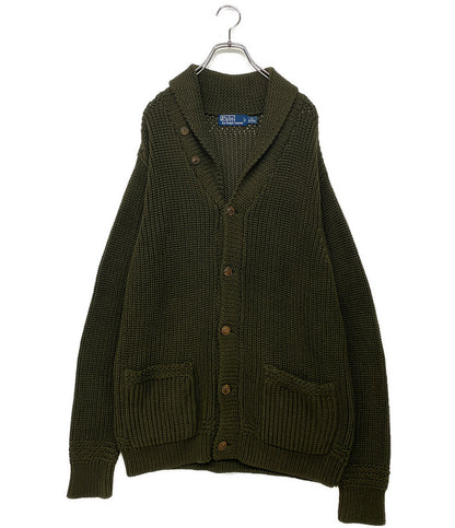 POLO RALPH LAUREN カーディガン PIMA COTTON ローゲージ ショールカラー OLIVE メンズ SIZE XL ポロ・ラルフローレン