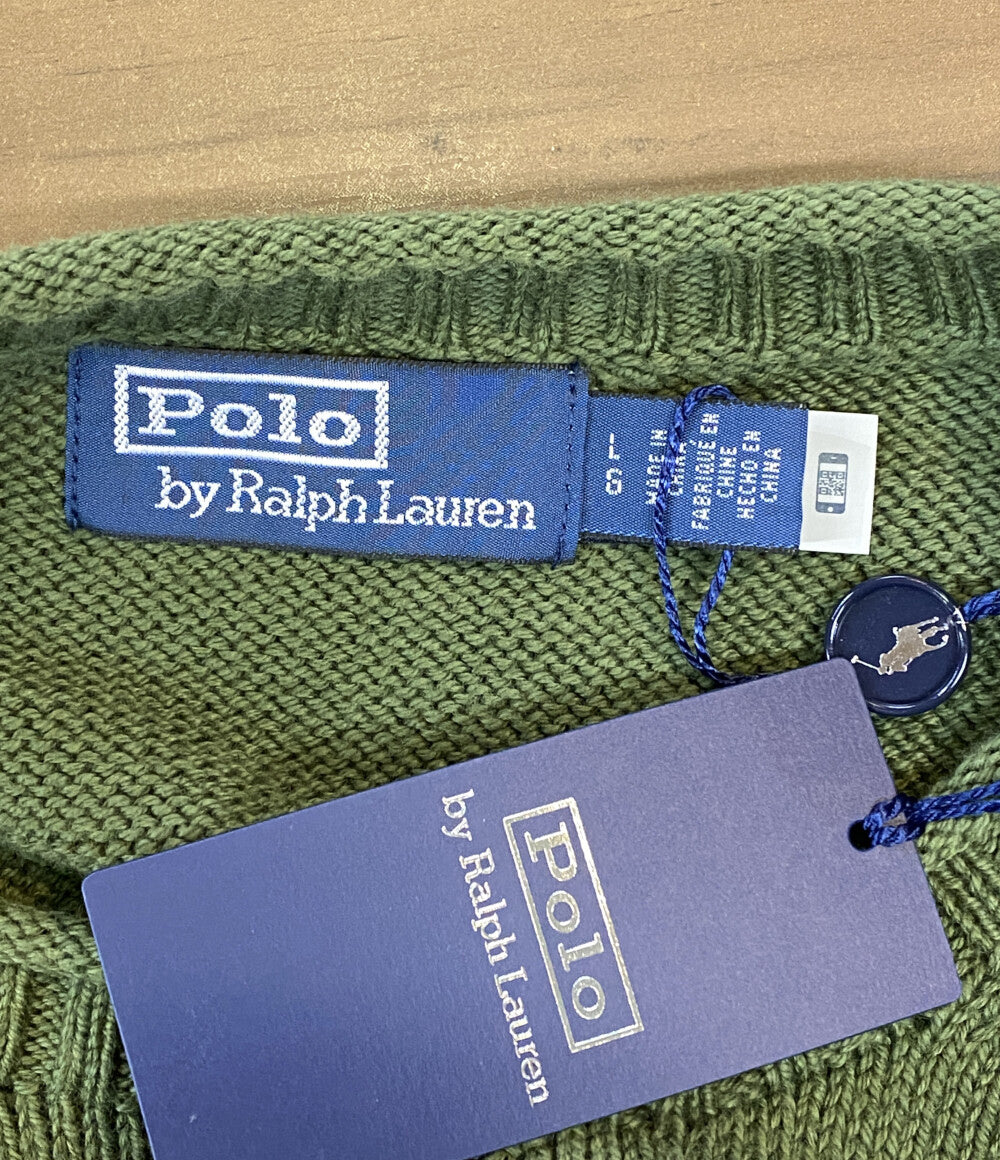 ポロ・ラルフローレン 美品 ニット POLO BEAR OLIVE メンズ SIZE L POLO RALPH LAUREN