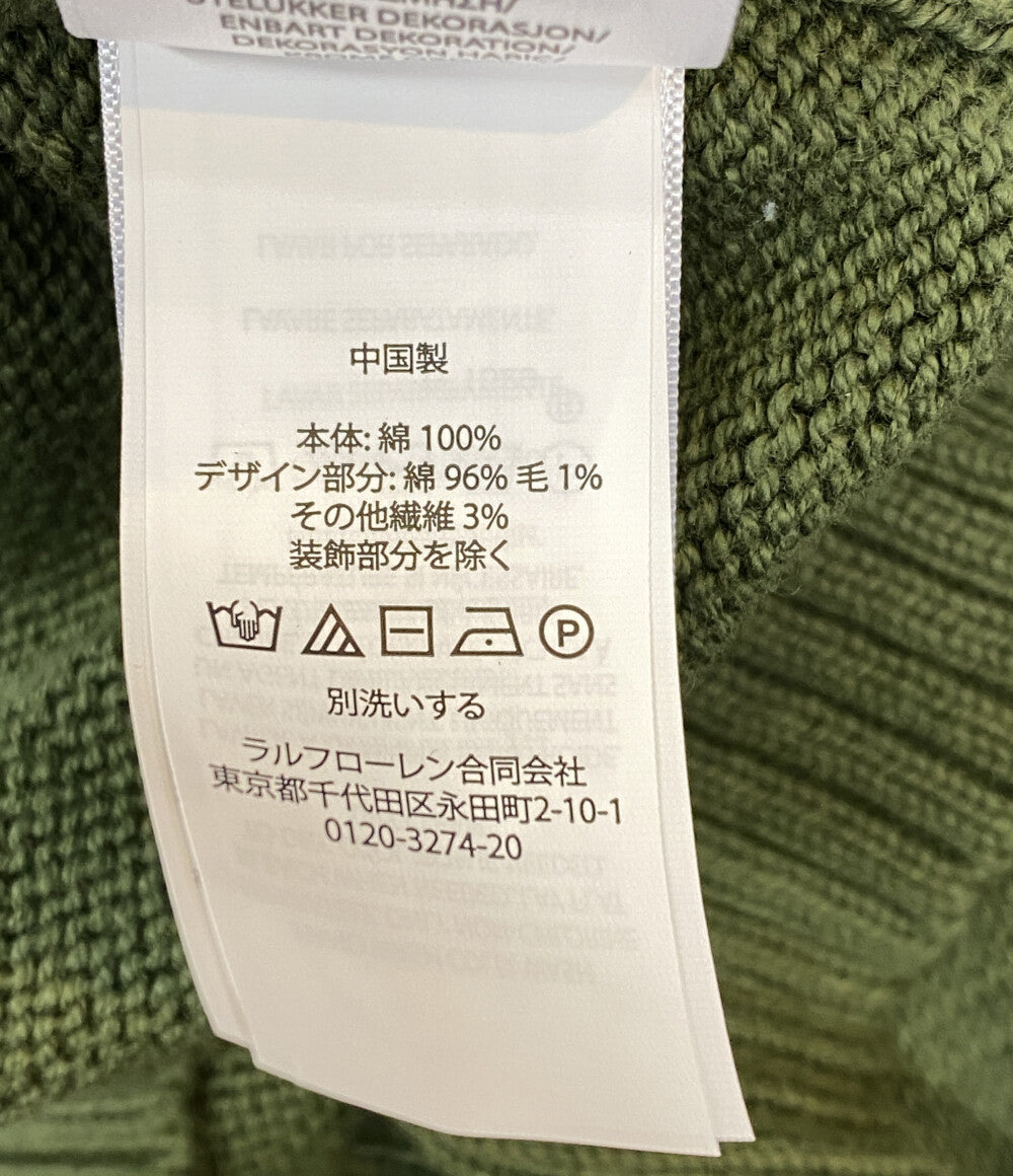 ポロ・ラルフローレン 美品 ニット POLO BEAR OLIVE メンズ SIZE L POLO RALPH LAUREN