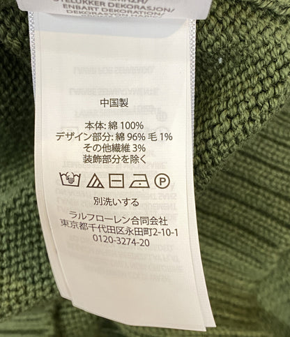 ポロ・ラルフローレン 美品 ニット POLO BEAR OLIVE メンズ SIZE L POLO RALPH LAUREN