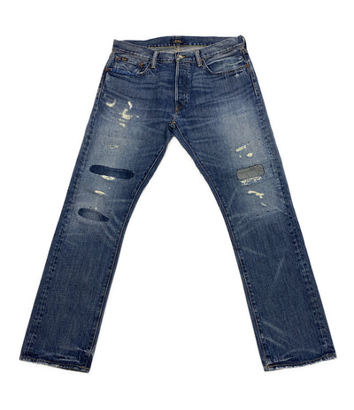 POLO RALPH LAUREN デニムパンツ VARICK SLIM STRAIGHT ディストレスト メンズ SIZE 34×32 ポロ・ラルフローレン