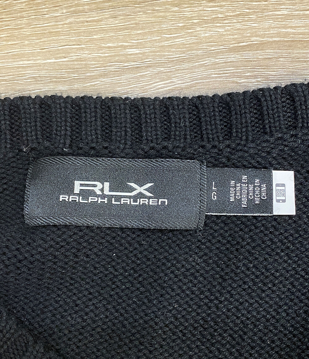 RLX RALPH LAUREN ニット GOLF BEAR ブラック 785931321001 メンズ SIZE L アールエルエックス ラルフローレン