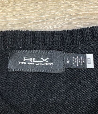 RLX RALPH LAUREN ニット GOLF BEAR ブラック 785931321001 メンズ SIZE L アールエルエックス ラルフローレン