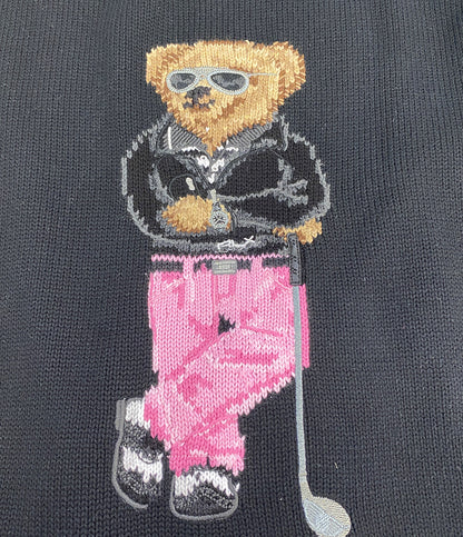 RLX RALPH LAUREN ニット GOLF BEAR ブラック 785931321001 メンズ SIZE L アールエルエックス ラルフローレン