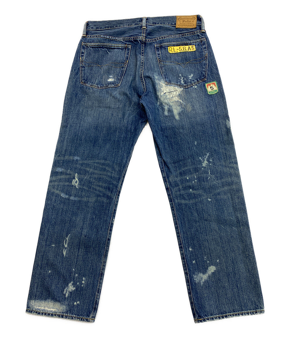 POLO RALPH LAUREN デニムパンツ VINTAGE CLASSIC FIT ダメージ加工 パッチ 41381/CA 56658 メンズ SIZE 34×32 ポロ・ラルフローレン