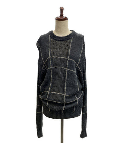 イッセイミヤケフェット 長袖ニット かぎ編み 切替 IF52FF045 レディース SIZE 03 ISSEY MIYAKE FETE