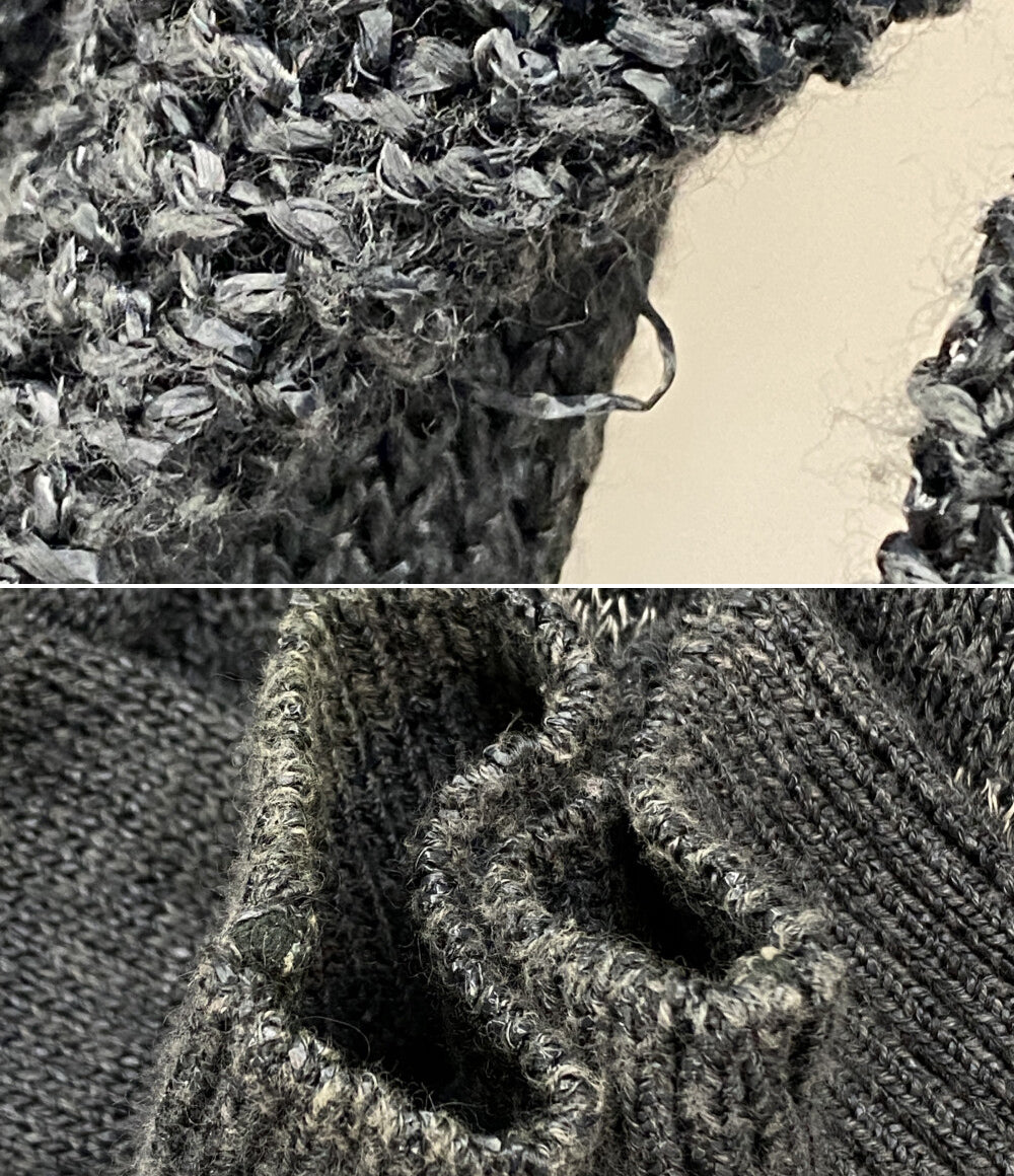 イッセイミヤケフェット 長袖ニット かぎ編み 切替 IF52FF045 レディース SIZE 03 ISSEY MIYAKE FETE