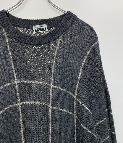 イッセイミヤケフェット 長袖ニット かぎ編み 切替 IF52FF045 レディース SIZE 03 ISSEY MIYAKE FETE