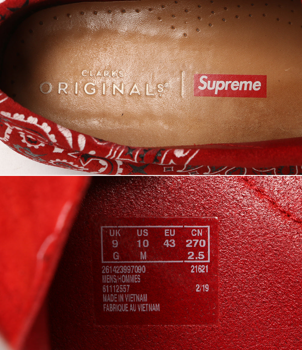 クラークス シュプリーム ワラビーブーツ ペイズリー メンズ SIZE 9 Clarks × supreme