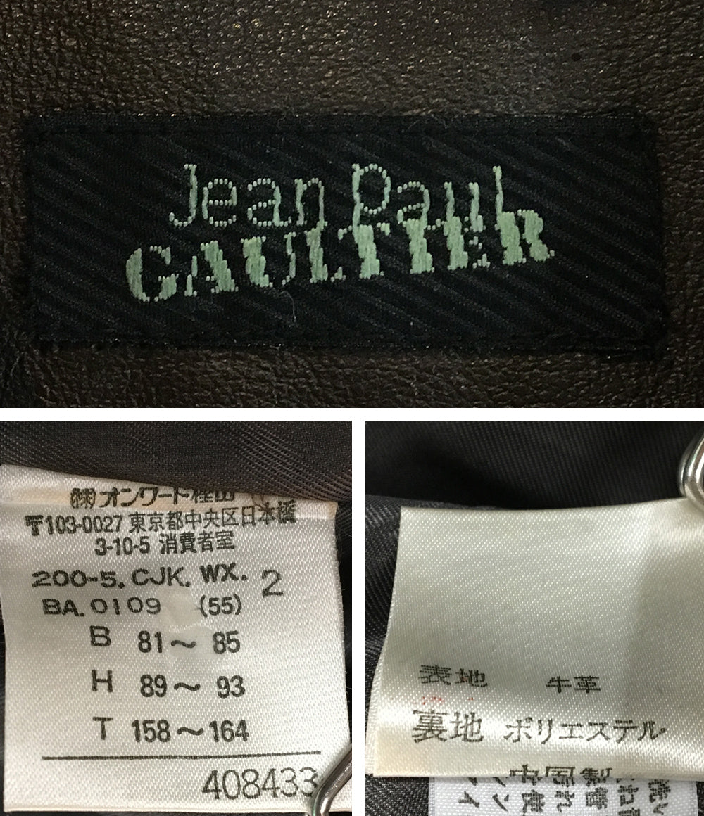 ジャンポール・ゴルチェ ダブルボタン レザージャケット 牛革 レディース SIZE 40 jean paul gaultier