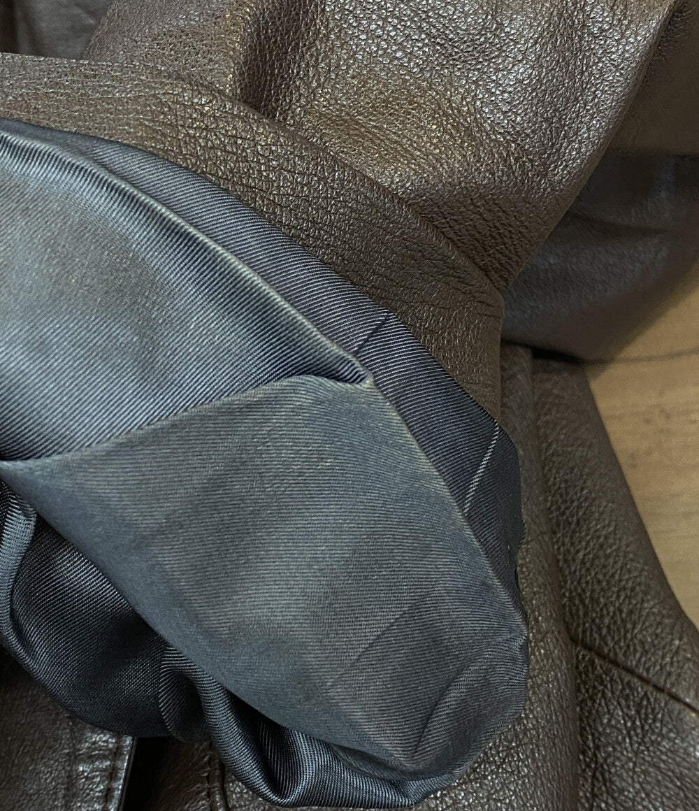 ジャンポール・ゴルチェ ダブルボタン レザージャケット 牛革 レディース SIZE 40 jean paul gaultier