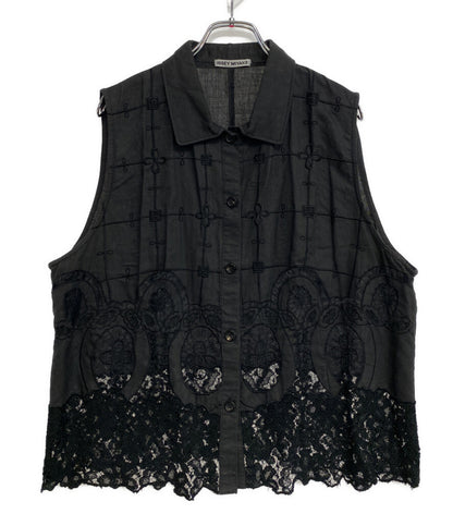 イッセイミヤケ ベスト 花柄 デコルテレース レディース SIZE M ISSEY MIYAKE